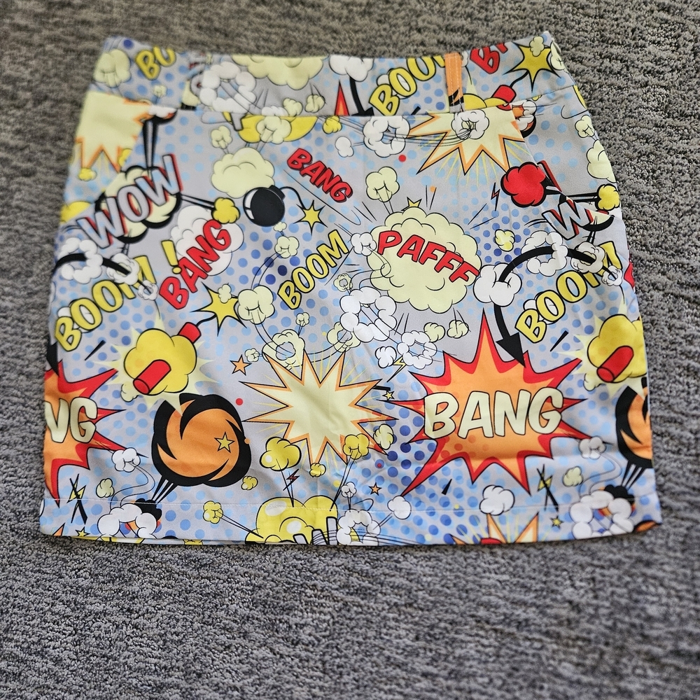 Lemon Comic Print Mini Skirt - Multicolor